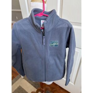 NEW MARVEL ZIP FLEECE JACKET WITH EMBROIDERED MARVEL COMICS LOGO SIZE 5